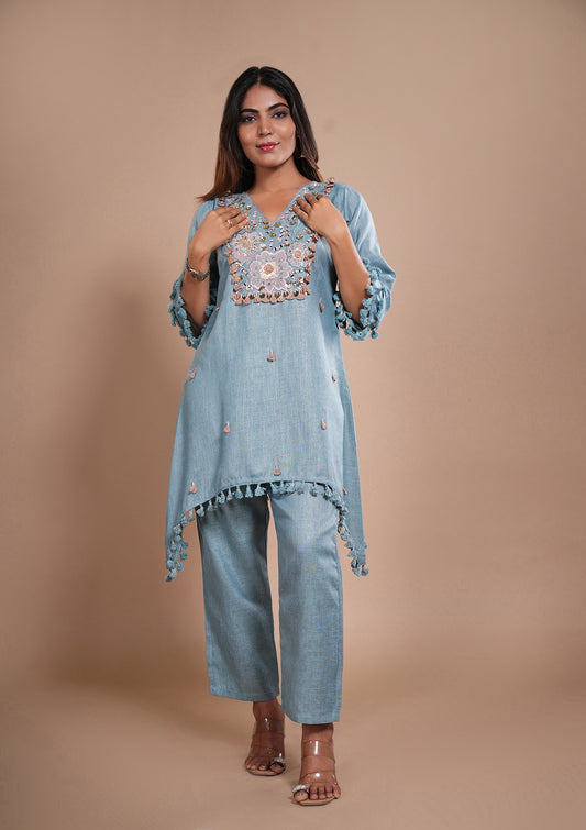 Cotton Linen Foiled Mirror Co-Ord Set