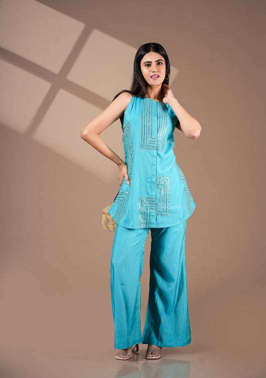 Turquoise Blue Co-Ord Set