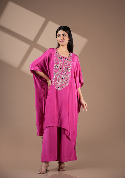 Kaftan Palazzo Set With Heavy Embroidery Detailing