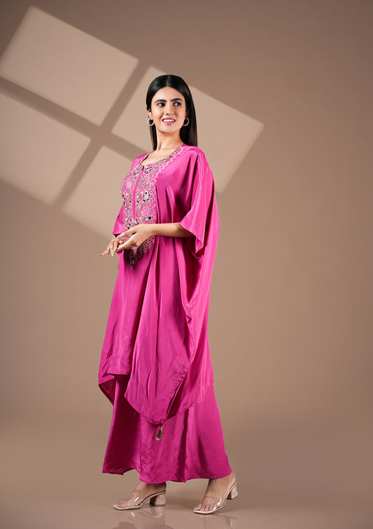 Kaftan Palazzo Set With Heavy Embroidery Detailing