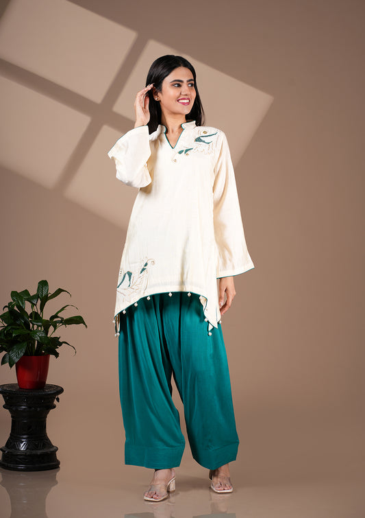 Ivory & Blue Farshi Set