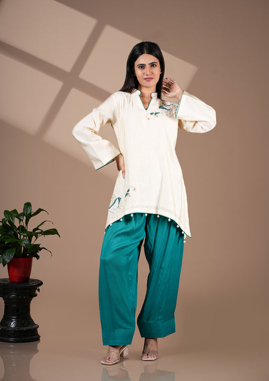 Ivory & Blue Farshi Set