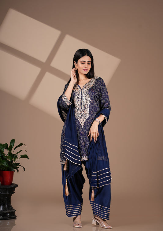 Bandhani Printed Farshi Suit