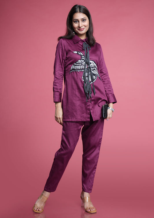 Tassels With Sequined Bird Patchwork Co-Ord Set