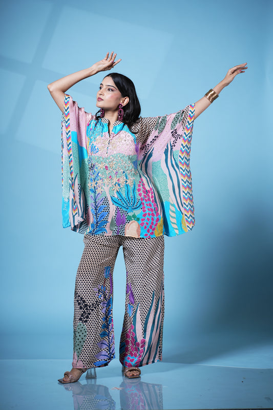 Botanical Print Kaftan Co-ord Set