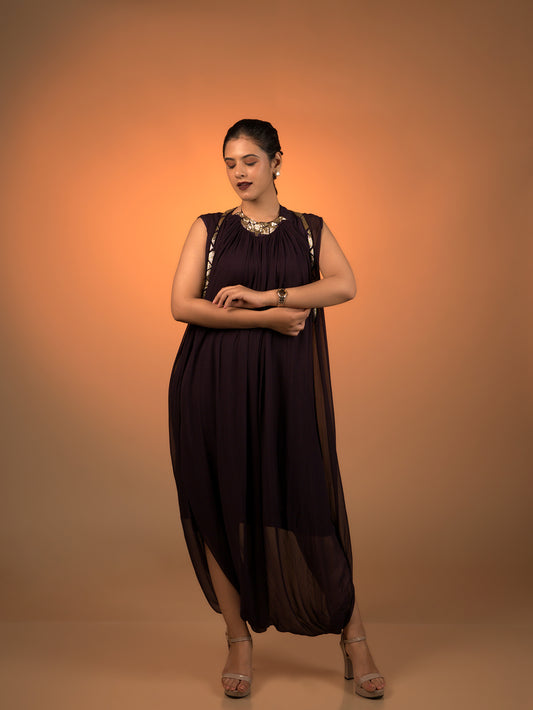 Harem Dress Set - Deep Maroon