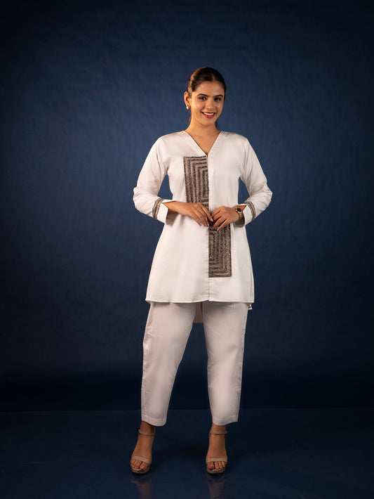 Royal White Co-Ord Set
