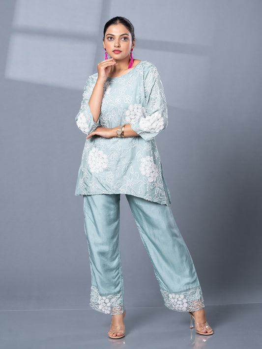 French Knot Embroidered 2 Piece Set