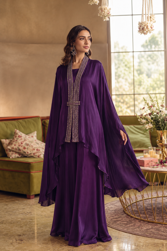 Swarovski Glamour Cape Set- Purple