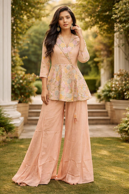 Blush Peach Bloom Jacket Set