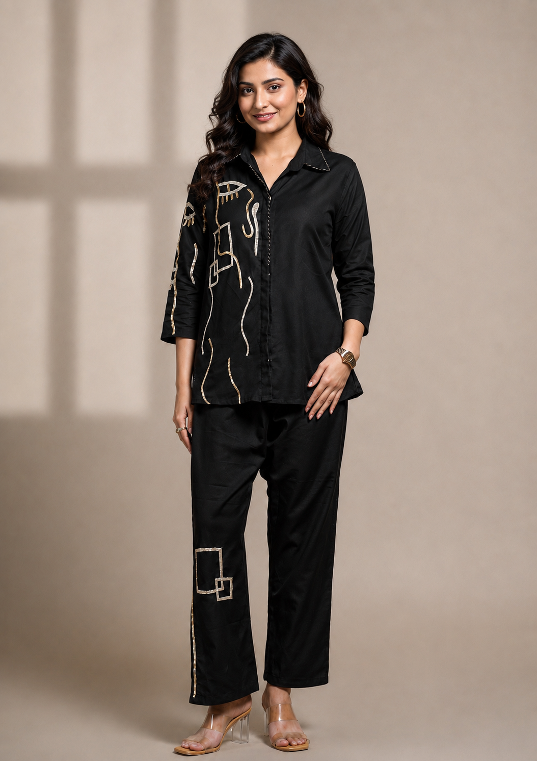 Black Embellished Co-Ord Set