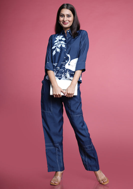 Brush-Painted Cotton Co-Ord Set