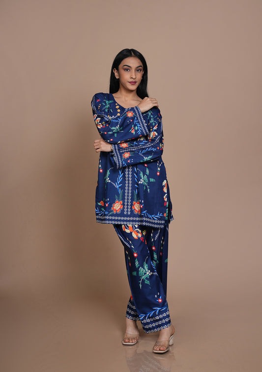 Midnight Garden Cotton Linen Co-ord Set