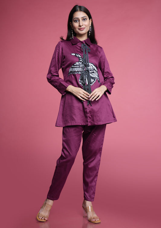 Tassels With Sequined Bird Patchwork Co-Ord Set