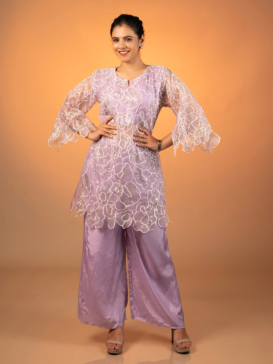 Floral Embroidered Organza 3 Piece Set