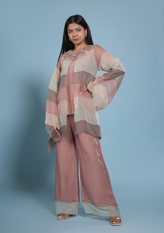 Blush Aura Organza Co-ord Set