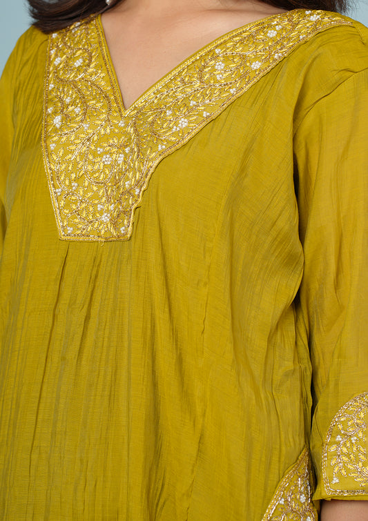 Pure Chinon Zari Embroidered Suit