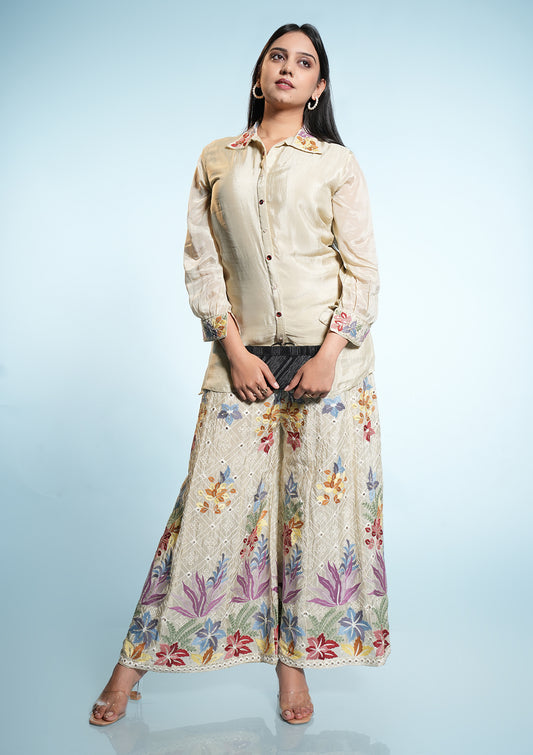 Embroidered Chinon Co-Ord Set