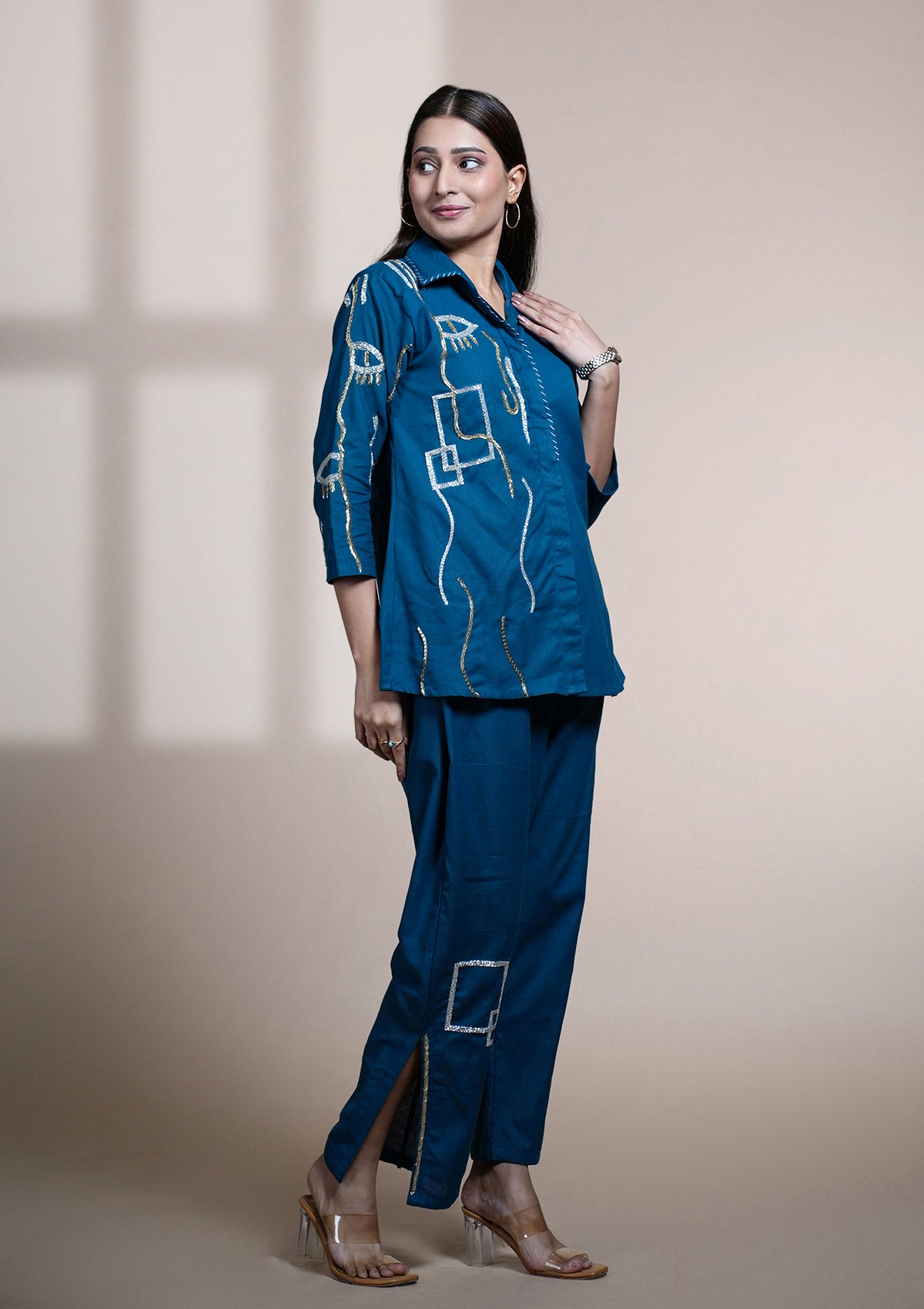 Midnight Blue Embellished Co-ord Set
