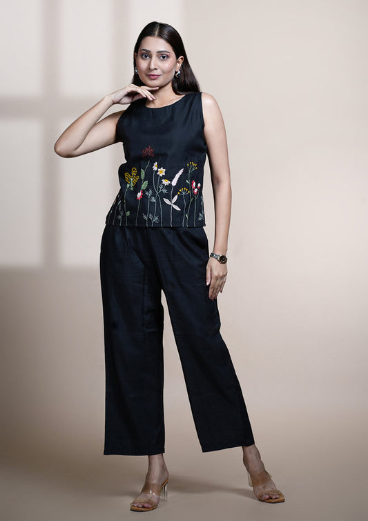 Black Cotton Co-Ord Set
