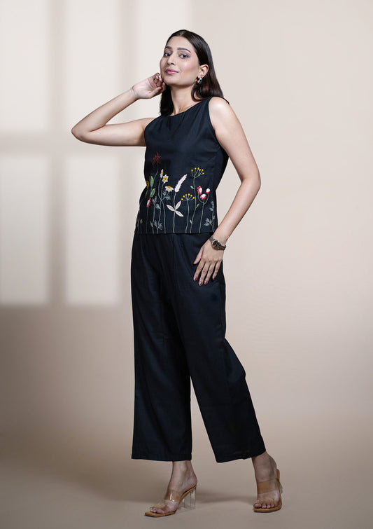 Black Cotton Co-Ord Set