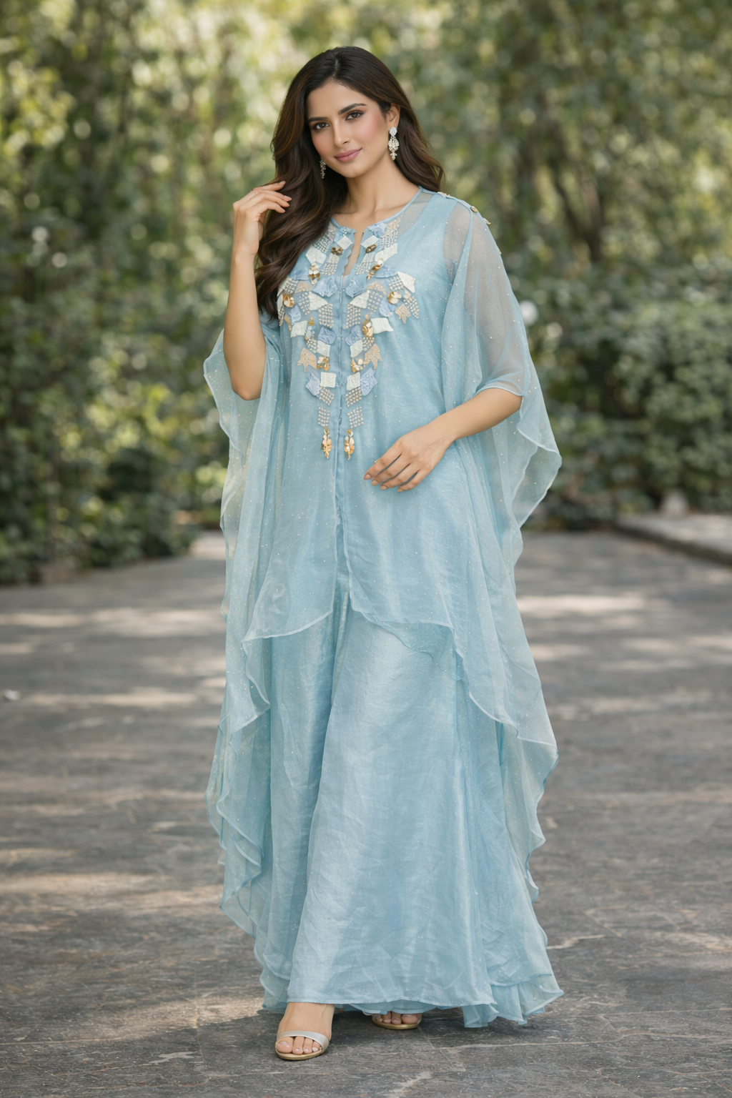Contemporary cape set (3 Piece) - Powder blue