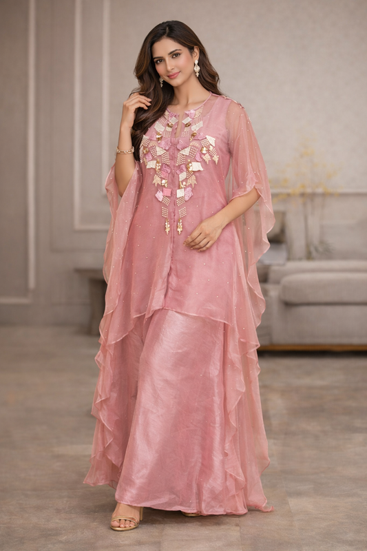 Contemporary cape set (3 Piece) - Blush Pink
