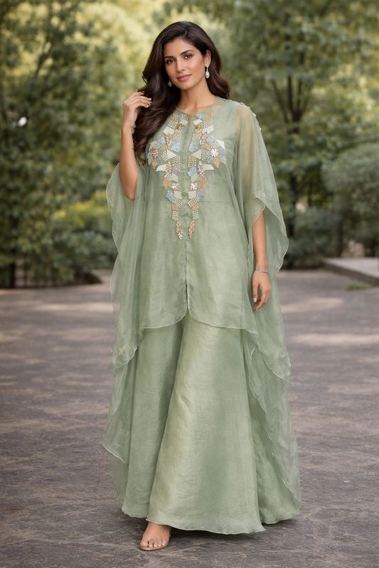 Contemporary cape set (3 Piece) - Sage Green